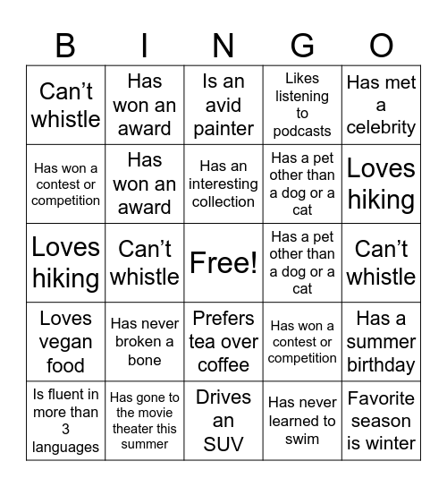 Bingo Card