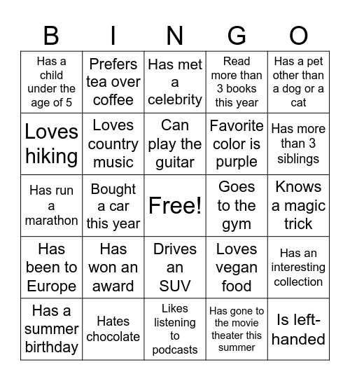 Bingo Card
