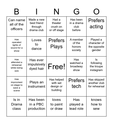 Get To Know You Bingo Card