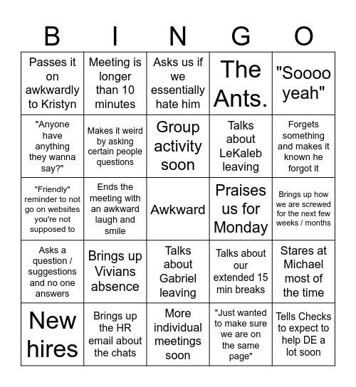 Carter Meeting 8/13/25 Bingo Card