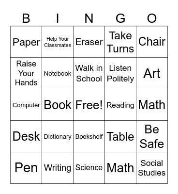 Book 2 Bingo Card