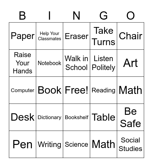 Book 2 Bingo Card