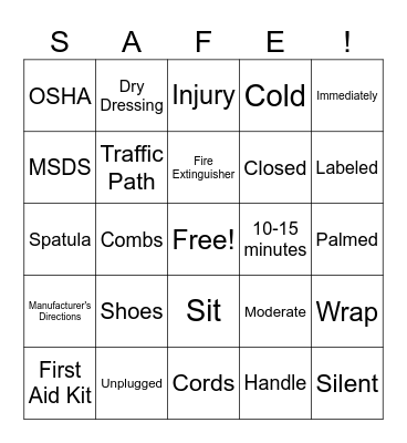 Safety BINGO Card