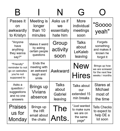 Carter Meeting 8/13/25 Bingo Card