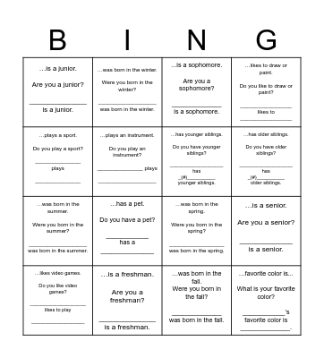 Find Someone Who... Bingo Card