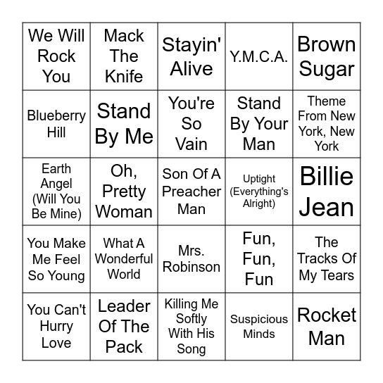Music Bingo! Bingo Card