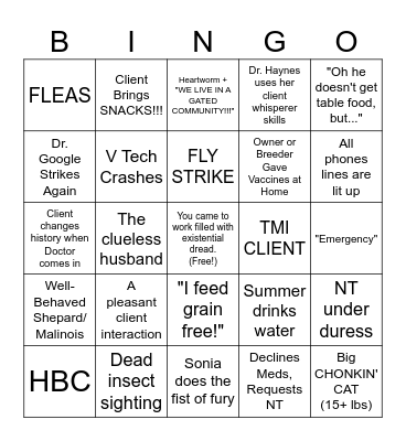 DVH Bingo Card