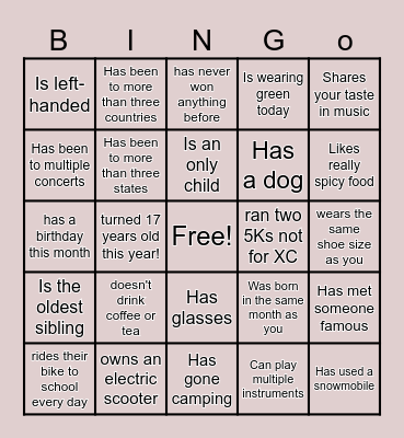 Icebreaker Bingo: Find Someone Who Bingo Card