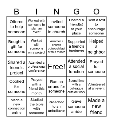 Leveraging Relationships Bingo Card