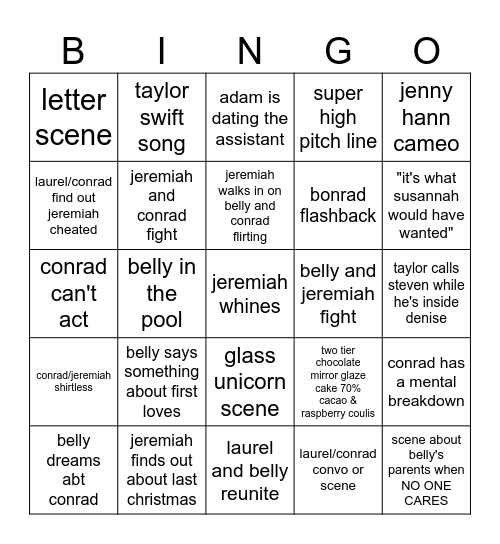 tsitp bingo Card