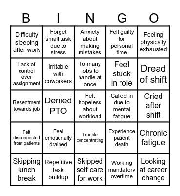Wellness Bingo Card
