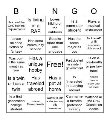 FIND SOMEONE WHO Bingo Card