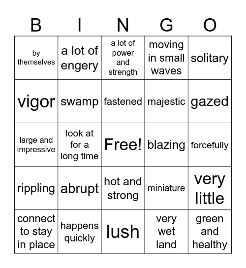 4th Grade Unit 1 BINGO Card