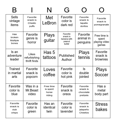Student Mentor Bingo! Bingo Card