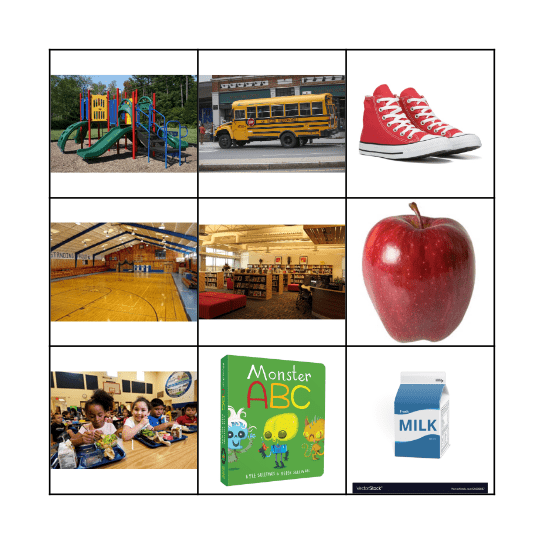 Pete the Cat School Shoes Bingo Card