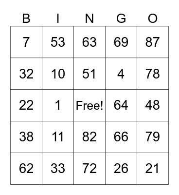 MGP PICNIC BINGO Card