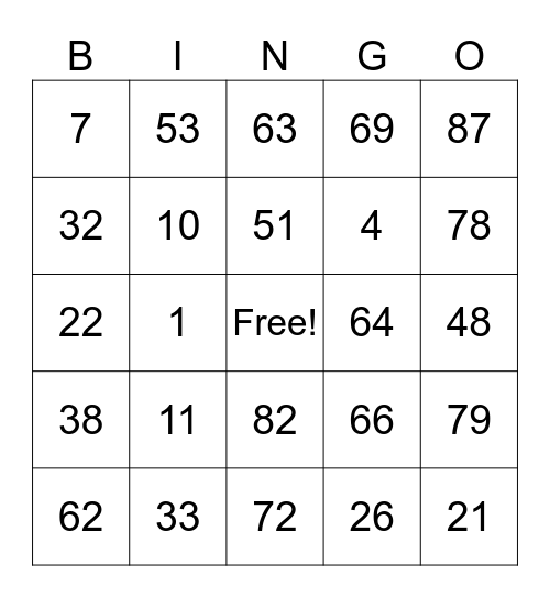 MGP PICNIC BINGO Card