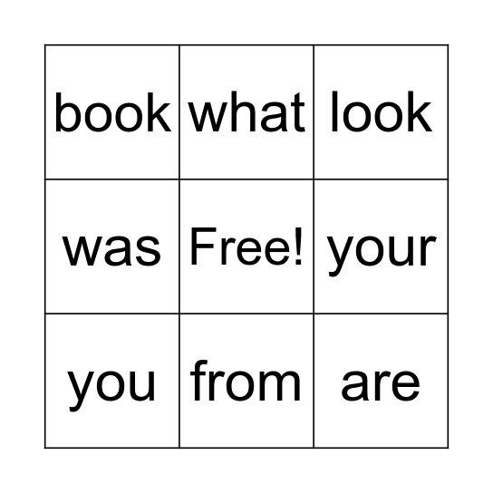 UFli heart words list 2 Bingo Card