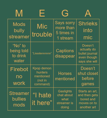Mega_Dragon Stream Bingo Card