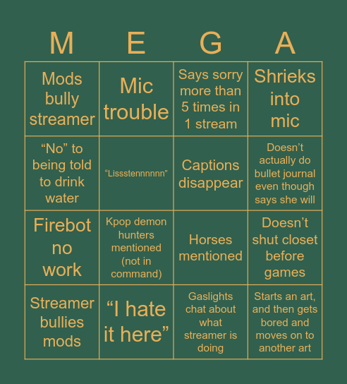 Mega_Dragon Stream Bingo Card