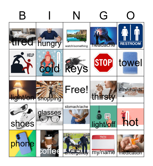 Needs Bingo Card