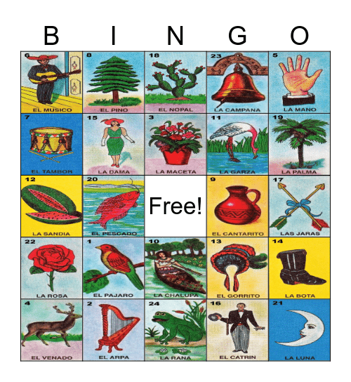 Loteria Bingo Card