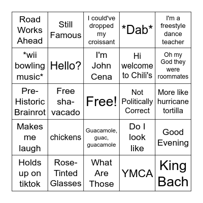 Vine Bingo Card