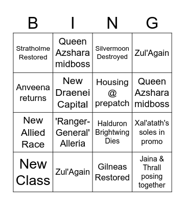 Midnight Bingo Card