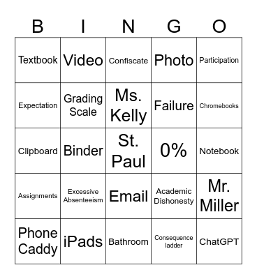 Syllabus Bingo Card