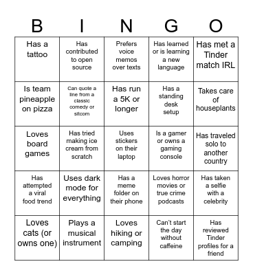 Browse Onsite Ice Breaker Bingo Card