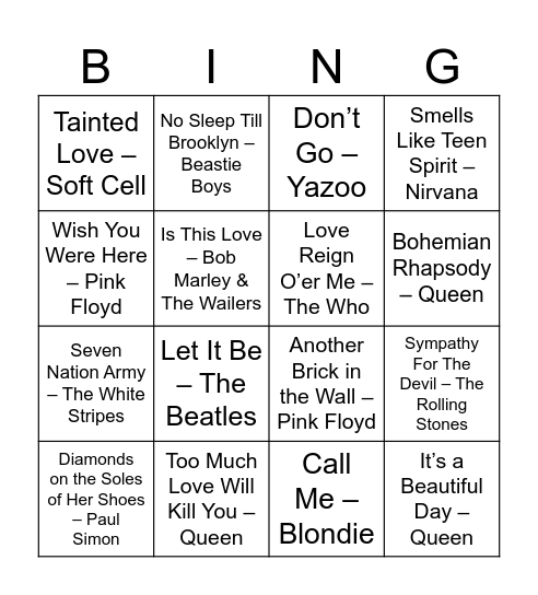 Bingo Niek Bingo Card