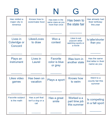 Yearbook Autograph - Scavenger Hunt Bingo Card