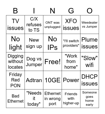LRTC Bingo Card