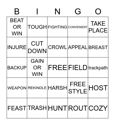 WORDS WEEK 1 BACH Bingo Card