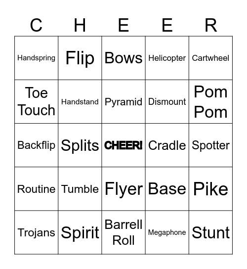 THS CHEER 2025 Bingo Card