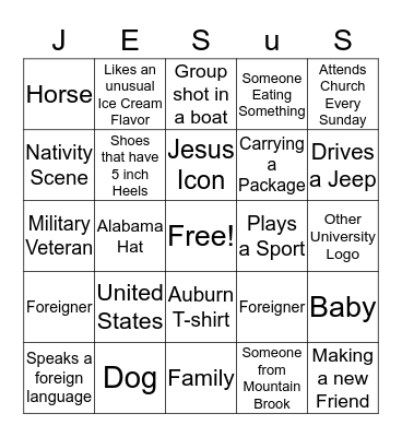 The Neighbor Bingo Card