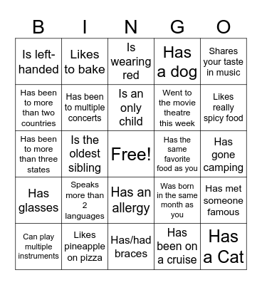 Icebreaker Bingo: Find Someone Who Bingo Card