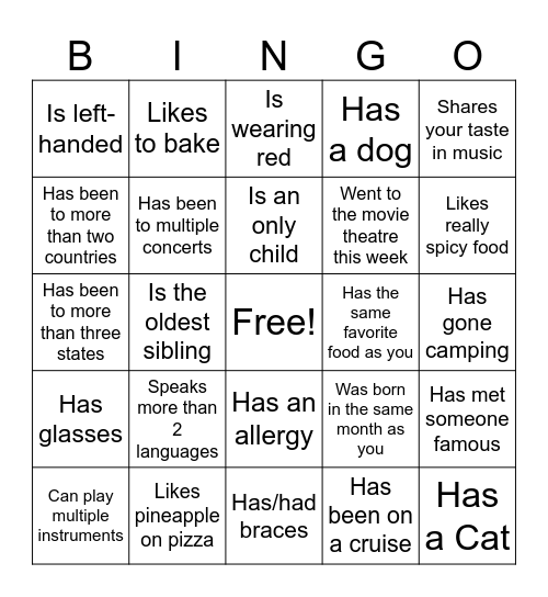 Icebreaker Bingo: Find Someone Who Bingo Card