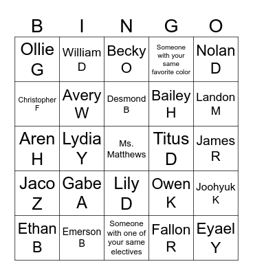 Accelerated Math Core I Bingo Card