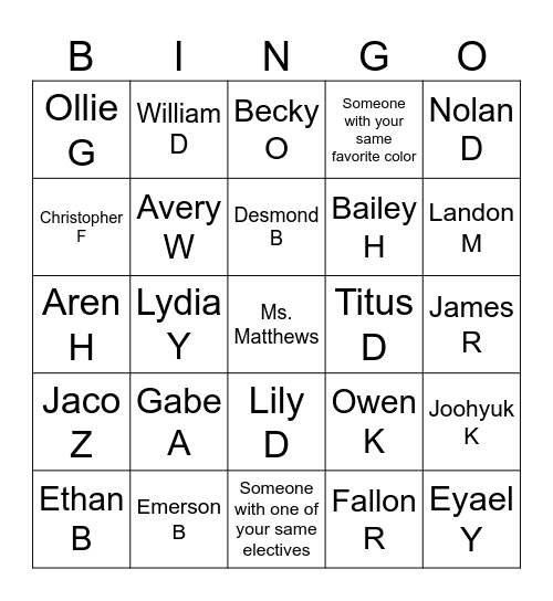Accelerated Math Core I Bingo Card