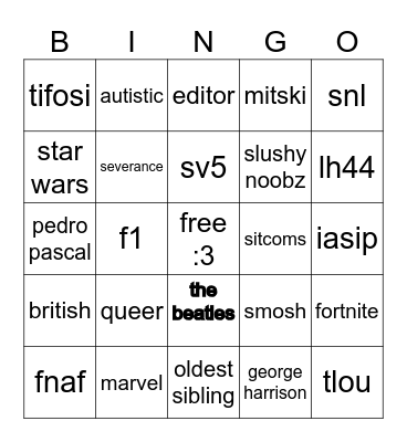rain bingo Card