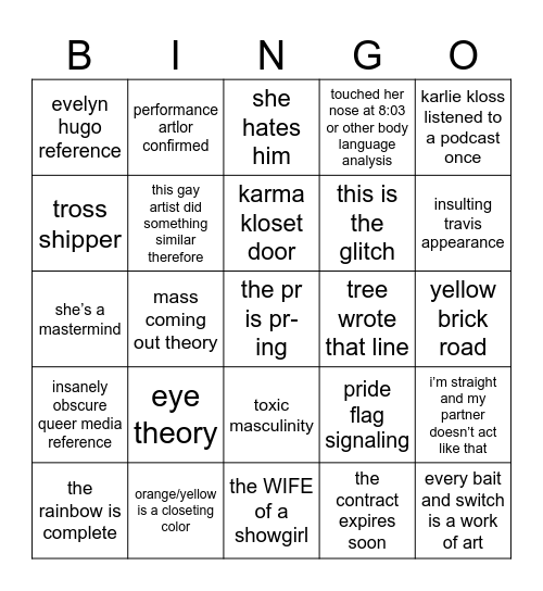 gaylor new heights petty bingo Card