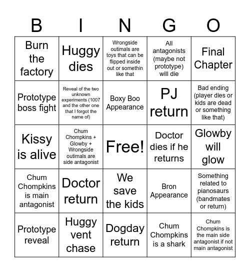 Chapter 5 bingo Card