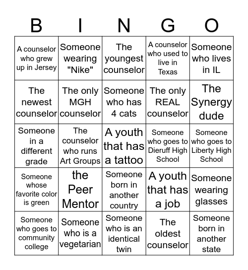 COVERALL Bingo Scavenger Hunt Bingo Card