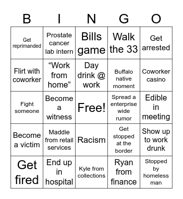 Adult bingo Card