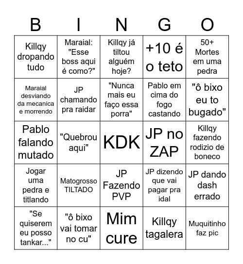 KDK SEASON 3 Bingo Card