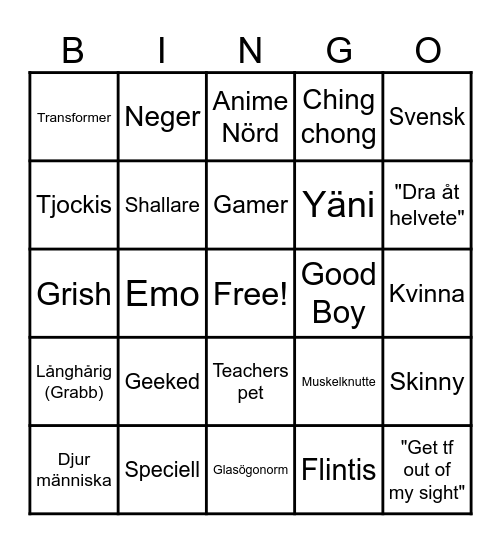 NTI Bingo Card