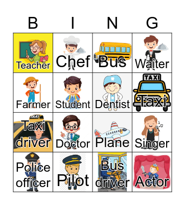 OCCUPATIONS Bingo Card