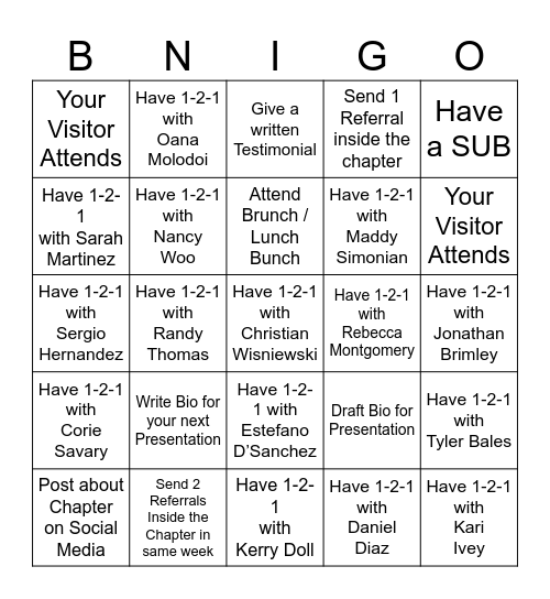BNI BINGO Card