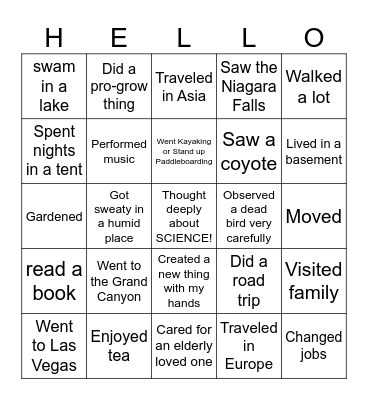 Science Mingle! Bingo Card